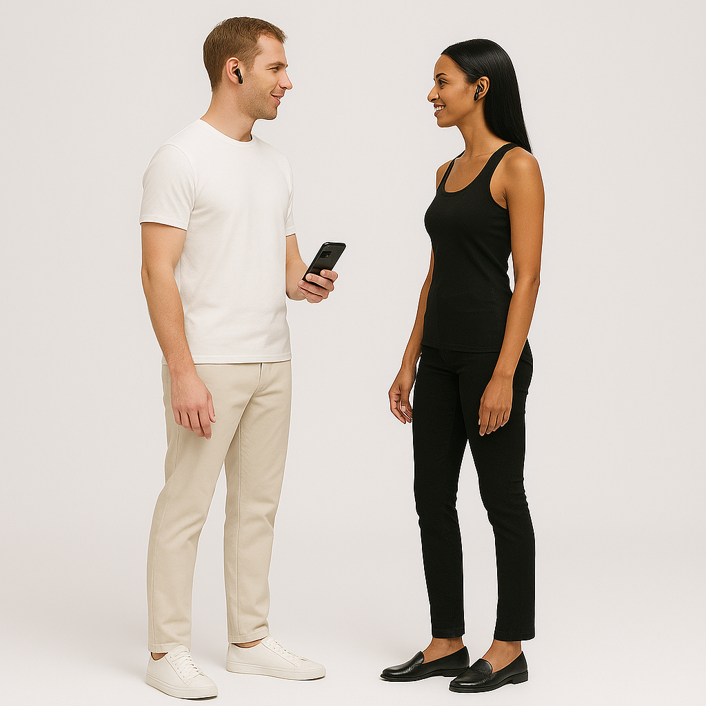 ChatterPods™ AI-vertaaloortjes met directe vertaling